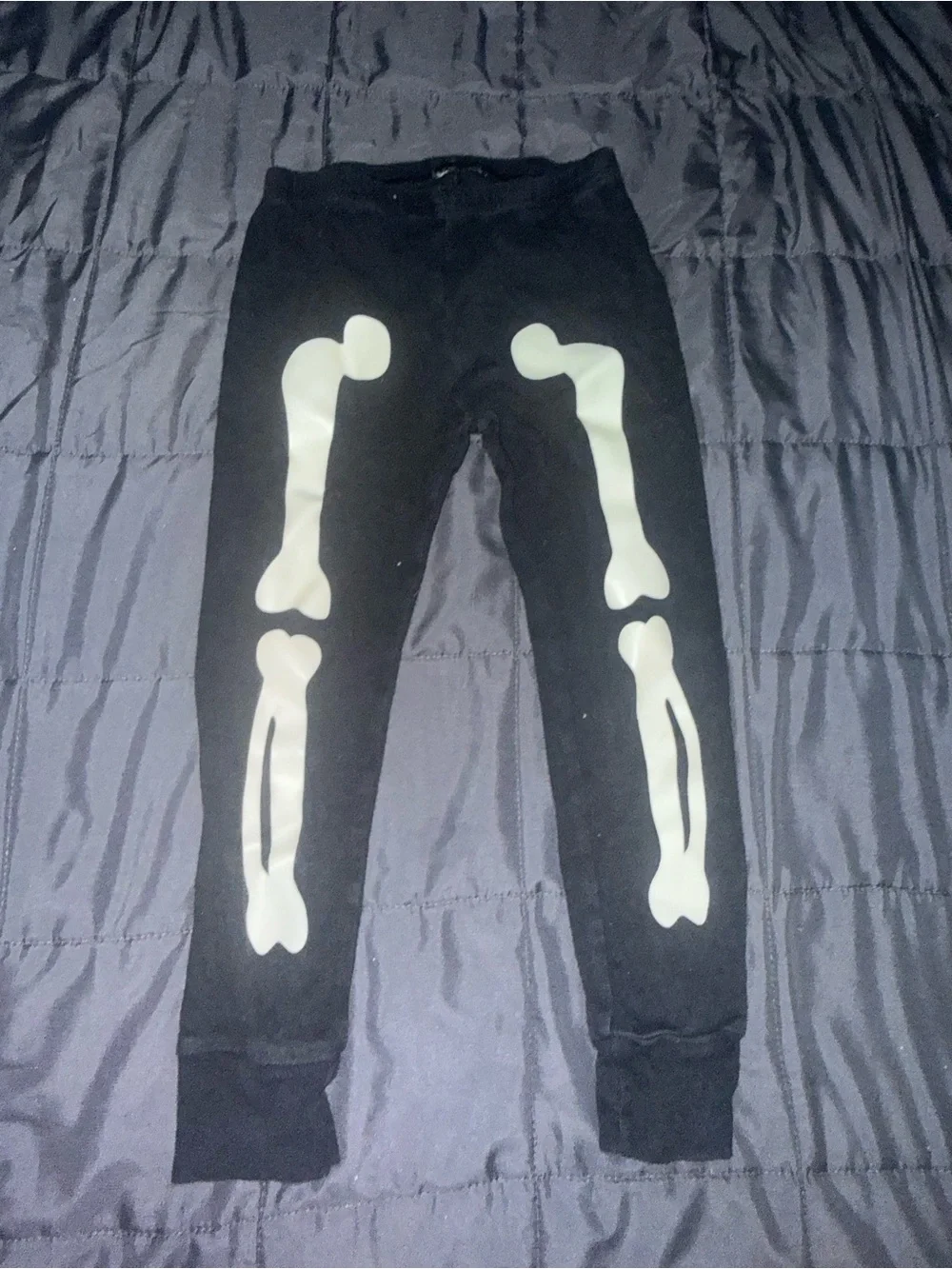 Carter's Black Leggings with White Skeleton Bone Print